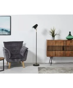 ATHM DESIGN Lampadaire Abat Jour Et Pied Métal Noir -Boutique Belamp lampadaire abat jour et pied metal noir 9