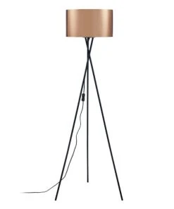 ATHM DESIGN Lampadaire Abat Jour PVC Cuivre Pieds Métal