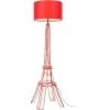 ATHM DESIGN Lampadaire Abat Jour Tissu Blanc Et Pieds Métal