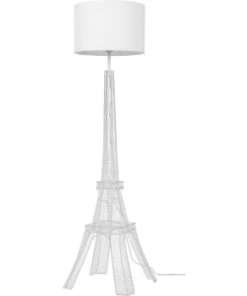 ATHM DESIGN Lampadaire Abat Jour Tissu Blanc Et Pieds Métal -Boutique Belamp lampadaire abat jour tissu blanc et pieds metal eiffel 1