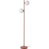 ATHM DESIGN Lampadaire Abat Jour Verre Pied Metal Brossé Marron
