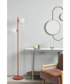 ATHM DESIGN Lampadaire Abat Jour Verre Pied Metal Brossé Marron -Boutique Belamp lampadaire abat jour verre pied metal brosse marron 3