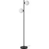 ATHM DESIGN Lampadaire Abat Jour Verre Pied Metal Brossé Noir