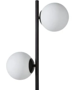 ATHM DESIGN Lampadaire Abat Jour Verre Pied Metal Brossé Noir -Boutique Belamp lampadaire abat jour verre pied metal brosse noir 2