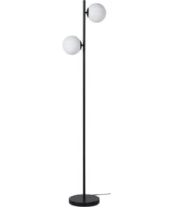 ATHM DESIGN Lampadaire Abat Jour Verre Pied Metal Brossé Vert Kaki -Boutique Belamp lampadaire abat jour verre pied metal brosse noir retro