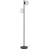 ATHM DESIGN Lampadaire Abat Jour Verre Pied Metal Brossé Vert Kaki