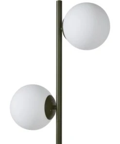 ATHM DESIGN Lampadaire Abat Jour Verre Pied Metal Brossé Vert Kaki -Boutique Belamp lampadaire abat jour verre pied metal brosse vert kaki 2