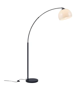 Altobuy Lampadaire Arc En Métal Noir Abat-jour Acrylique Blanc -Boutique Belamp lampadaire arc en metal noir abat jour acrylique blanc 1