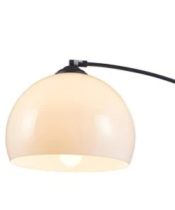 Altobuy Lampadaire Arc En Métal Noir Abat-jour Acrylique Blanc -Boutique Belamp lampadaire arc en metal noir abat jour acrylique blanc 3