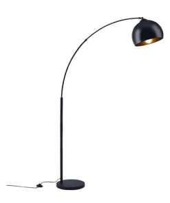 Altobuy Lampadaire Arc En Métal Noir Abat-jour Acrylique Noir