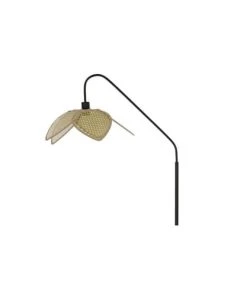 Wadiga Lampadaire Arc Métal Noir Et Abat-jour Rotin Synthétique 45x72x165cm -Boutique Belamp lampadaire arc metal noir et abat jour rotin synthetique 45x72x165cm 1