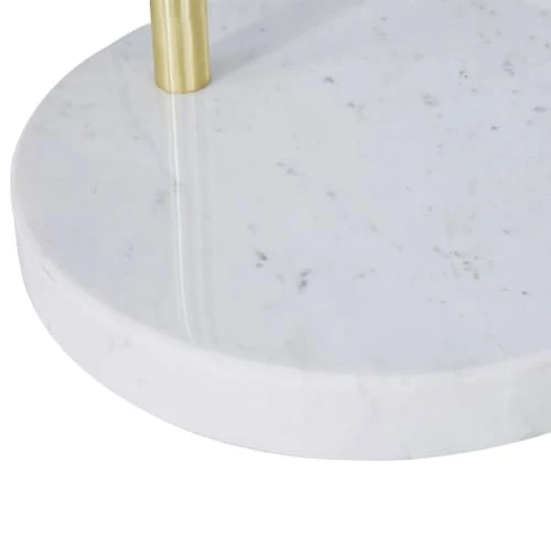 Maisons Du Monde Lampadaire Arqué En Métal Doré, Marbre Blanc Et Abat-jour Teinté Crème H195 2 Maisons Du Monde Lampadaire Arqué En Métal Doré, Marbre Blanc Et Abat-jour Teinté Crème H195 – Image 2