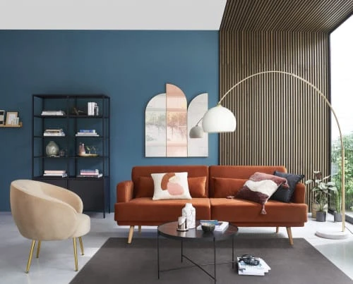 Maisons Du Monde Lampadaire Arqué En Métal Doré, Marbre Blanc Et Abat-jour Teinté Crème H195 3 Maisons Du Monde Lampadaire Arqué En Métal Doré, Marbre Blanc Et Abat-jour Teinté Crème H195 – Image 3