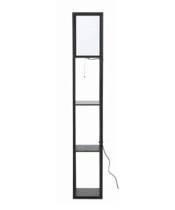 Altobuy Lampadaire Avec 3 Etagères En Bois Noir -Boutique Belamp lampadaire avec 3 etageres en bois noir 4