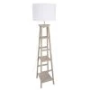 Corep Lampadaire Avec étagères Bois & Coton Blanc H162cm