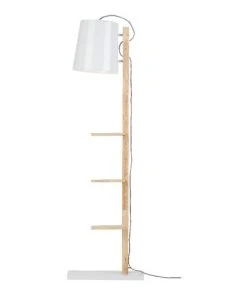 It's About Romi Lampadaire Avec étagères Métal/bois Blanc H168cm