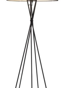 It's About Romi Lampadaire Avec Pieds Noirs Et Abat-jour Noir H175cm