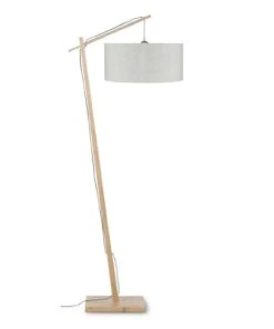 Good & Mojo Lampadaire Bambou Et Lin Naturel Beige H176cm