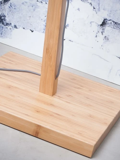 Good & Mojo Lampadaire Bambou Et Lin Naturel Gris H176cm 4 Good & Mojo Lampadaire Bambou Et Lin Naturel Gris H176cm – Image 4