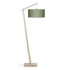Good & Mojo Lampadaire Bambou Et Lin Naturel Vert H176cm