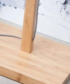 Good & Mojo Lampadaire Bambou Et Lin Naturel Vert H176cm -Boutique Belamp lampadaire bambou et lin naturel vert h176cm 2