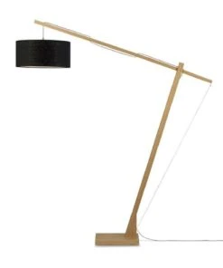 Good & Mojo Lampadaire Bambou/lin Gris H207cm