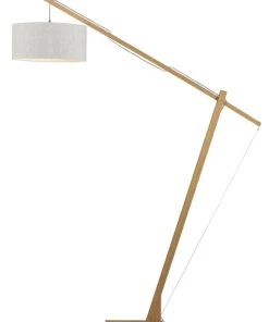 Good & Mojo Lampadaire Bambou/lin Gris H207cm