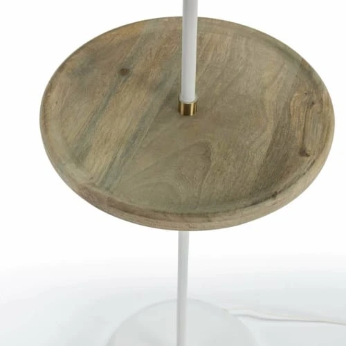 Thai Natura Lampadaire Blanc Avec Tablette En Bois 2 Thai Natura Lampadaire Blanc Avec Tablette En Bois – Image 2