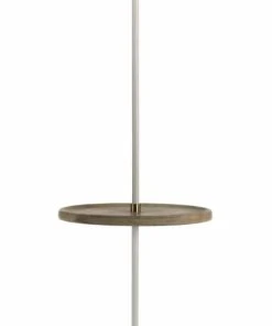Thai Natura Lampadaire Blanc Avec Tablette En Bois