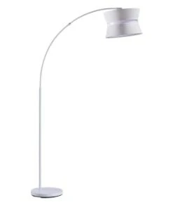 Altobuy Lampadaire Déporté En Métal Et Abat-jour Tissu Gris -Boutique Belamp lampadaire deporte en metal et abat jour tissu blanc gaspard