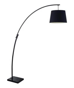 Lampea Lampadaire Design En Métal Noir 188 Cm