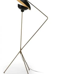 Thai Natura Lampadaire Doré Et Noir