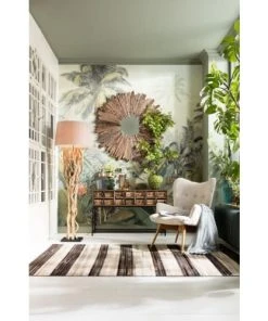 Kare Design Lampadaire En Acacia Massif Et Abat-jour En Coton H158 -Boutique Belamp lampadaire en acacia massif et abat jour en coton h158 4