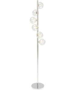 Kare Design Lampadaire En Acier Chromé Et Verre H160 -Boutique Belamp lampadaire en acier chrome et verre h160 2