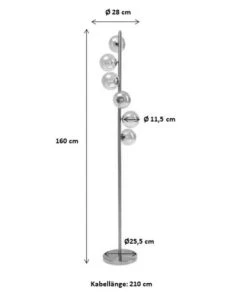 Kare Design Lampadaire En Acier Chromé Et Verre H160 -Boutique Belamp lampadaire en acier chrome et verre h160 3