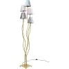 Kare Design Lampadaire En Acier Doré 5 Abat-jours En Velours H163