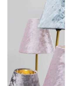 Kare Design Lampadaire En Acier Doré 5 Abat-jours En Velours H163 -Boutique Belamp lampadaire en acier dore 5 abat jours en velours h163 2