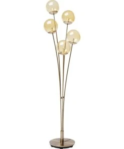 Kare Design Lampadaire En Acier Doré 5 Abat-jours En Verre H158