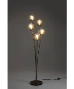 Kare Design Lampadaire En Acier Doré 5 Abat-jours En Verre H158 -Boutique Belamp lampadaire en acier dore 5 abat jours en verre h158 4