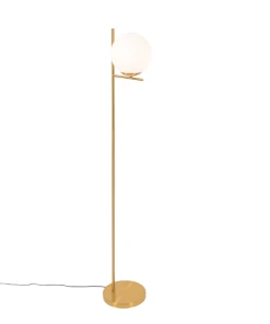 QAZQA Lampadaire En Acier Doré/laiton -Boutique Belamp lampadaire en acier dore laiton 2
