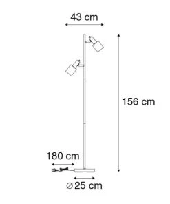QAZQA Lampadaire En Acier Doré/laiton -Boutique Belamp lampadaire en acier dore laiton 8