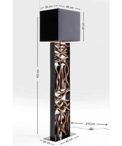 Kare Design Lampadaire En Acier Et Bois Flotté H163 -Boutique Belamp lampadaire en acier et bois flotte h163 3