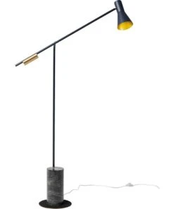Kare Design Lampadaire En Acier Et Marbre Noir H160 -Boutique Belamp lampadaire en acier et marbre noir h160 2