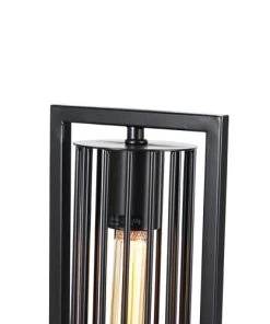 QAZQA Lampadaire En Acier Noir -Boutique Belamp lampadaire en acier noir 12