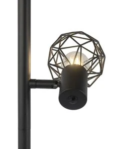 QAZQA Lampadaire En Acier Noir -Boutique Belamp lampadaire en acier noir 2