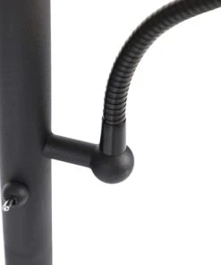 QAZQA Lampadaire En Acier Noir -Boutique Belamp lampadaire en acier noir 31