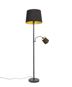 QAZQA Lampadaire En Acier Noir -Boutique Belamp lampadaire en acier noir 32