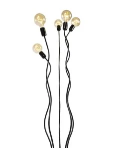 QAZQA Lampadaire En Acier Noir -Boutique Belamp lampadaire en acier noir 38