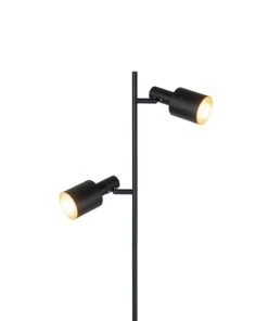 QAZQA Lampadaire En Acier Noir -Boutique Belamp lampadaire en acier noir 42