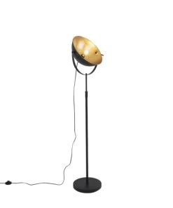 QAZQA Lampadaire En Acier Noir